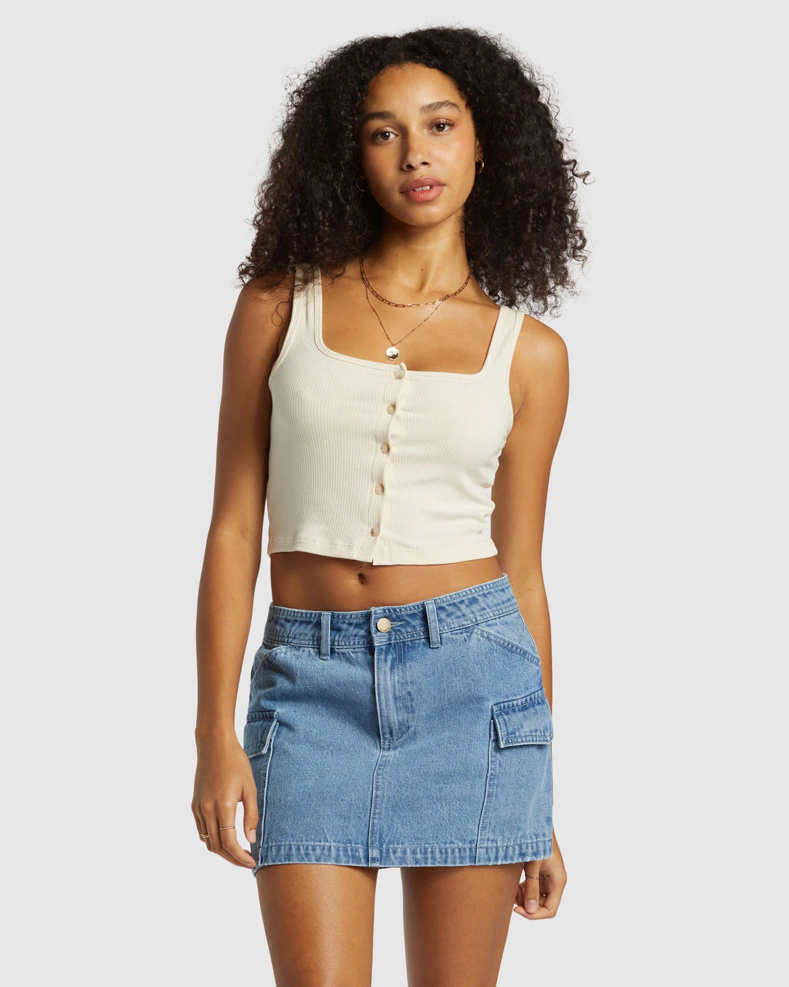 Billabong Womens Hilary Cargo Denim Skirt