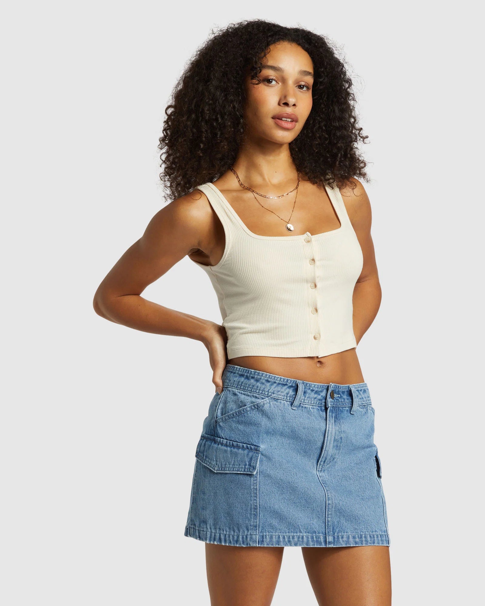 Billabong Womens Hilary Cargo Denim Skirt