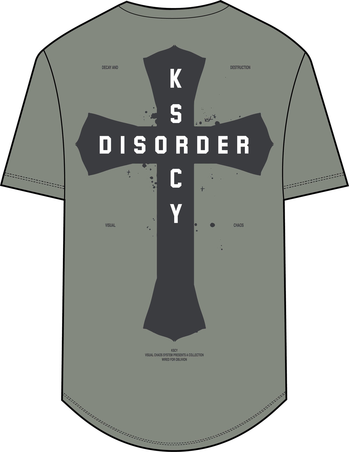 Kiss Chacey Hyped Dual Curved Tee in Pigment Shadow