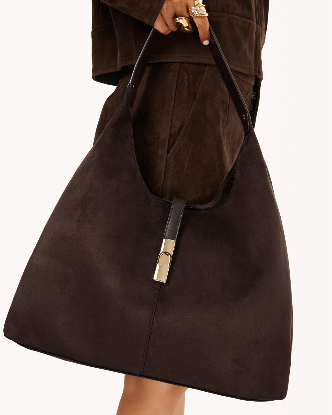Billini Lamarr Shoulder Bag in CHOCOLATE SUEDE