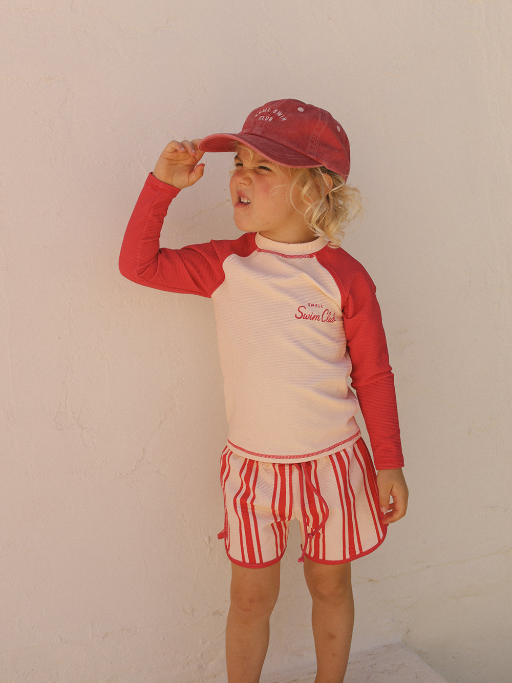 Small Swim Club Stripe Swim Short in Stripe