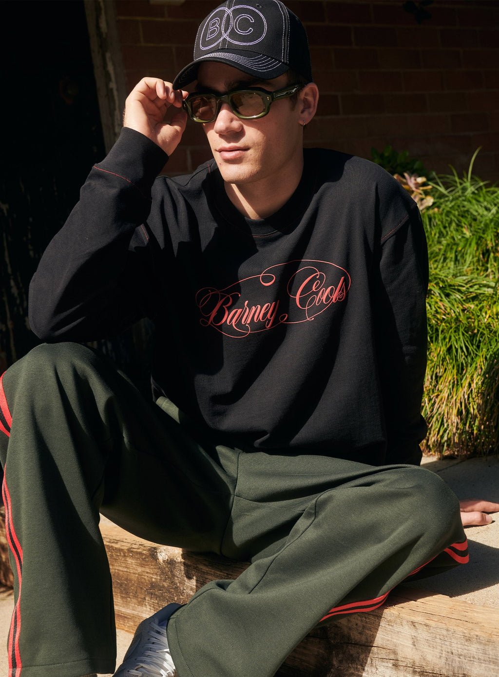 Barney Cools Script Crop Ls T-Shirt Black in Single