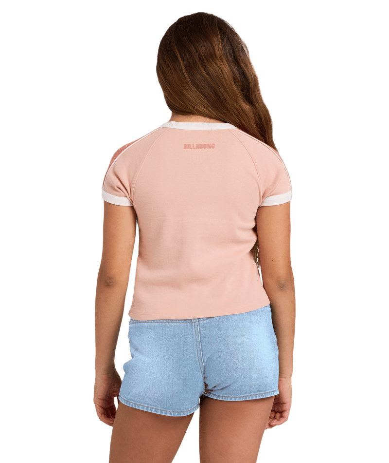 Billabong Shoreline Club Ringer Tee in DUSTY ROSE