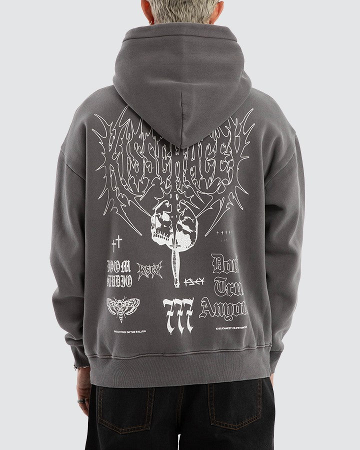Kiss Chacey Wrath Relaxed Hoodie in Mineral Boulevard