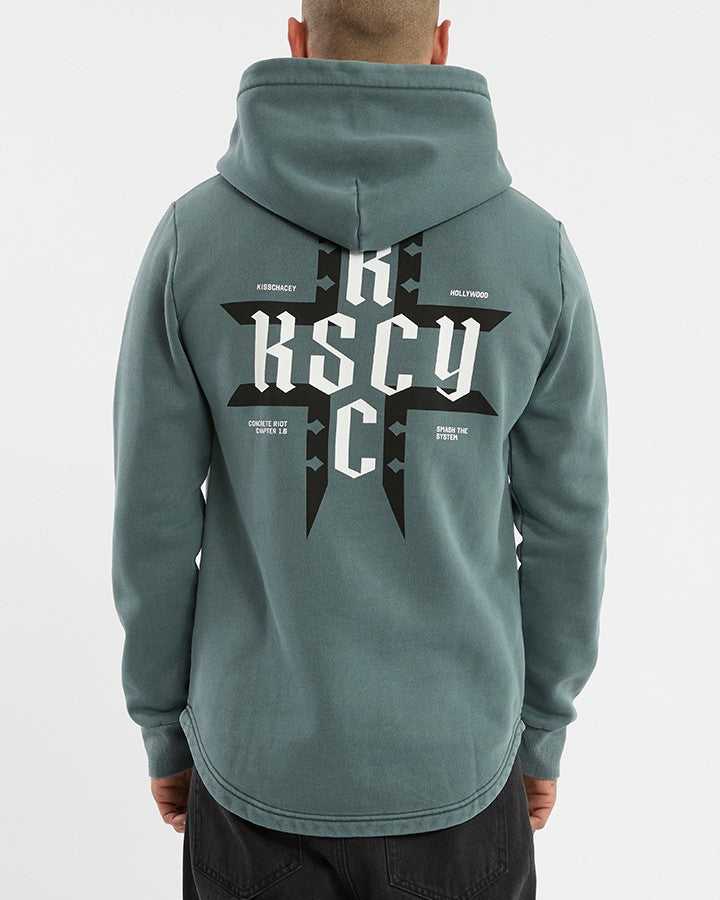 Kiss Chacey Catalyst Dual Curved Hoodie in Pigment Stormy Weather