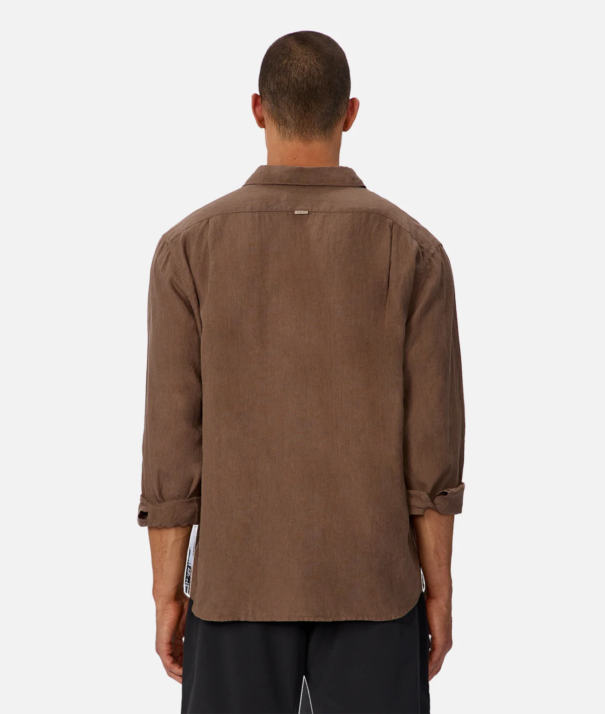Industrie The St Martins Long Sleeve Linen Shirt - Denim in MACCHIATO