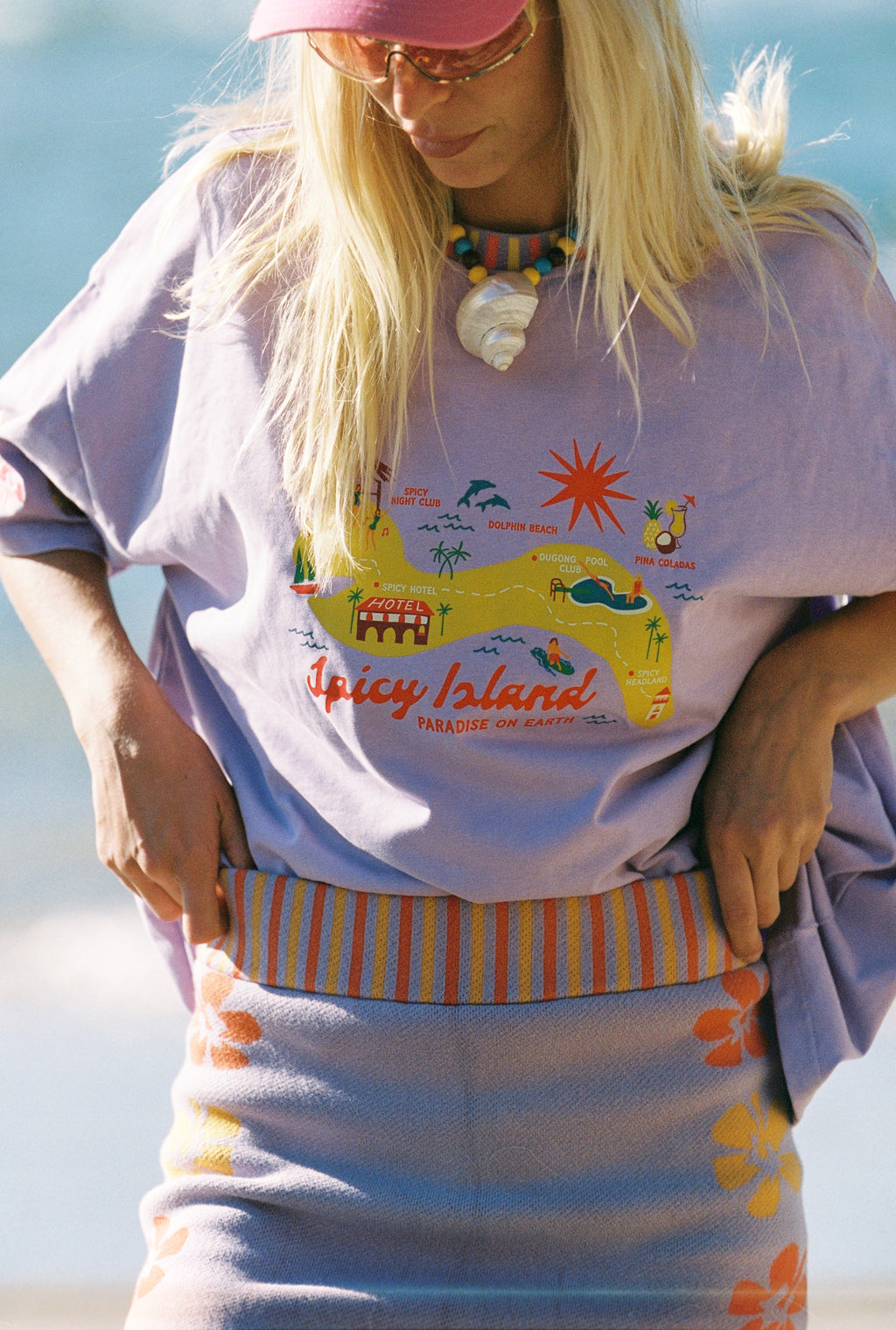 Spicy Dugong Spicy Island Tee in PURPLE in Single