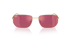 Ray-Ban® ARISTA DARK VIOLET MIRROR RED in Arista Gold