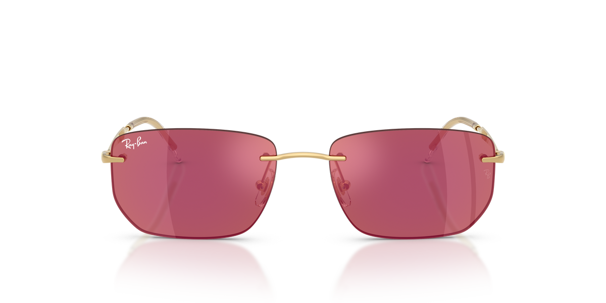 Ray-Ban® ARISTA DARK VIOLET MIRROR RED in Arista Gold