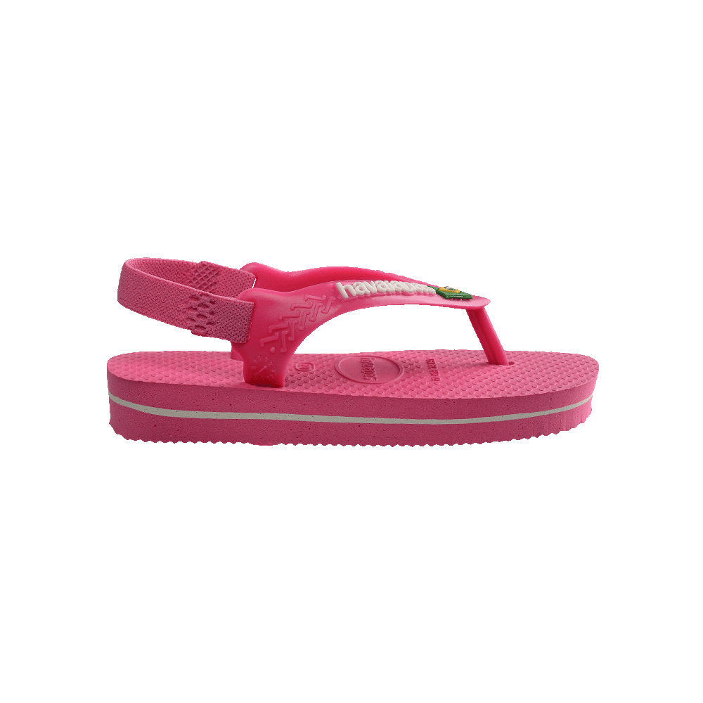 Havaianas Baby Brasil Logo Pink Flux/White in White