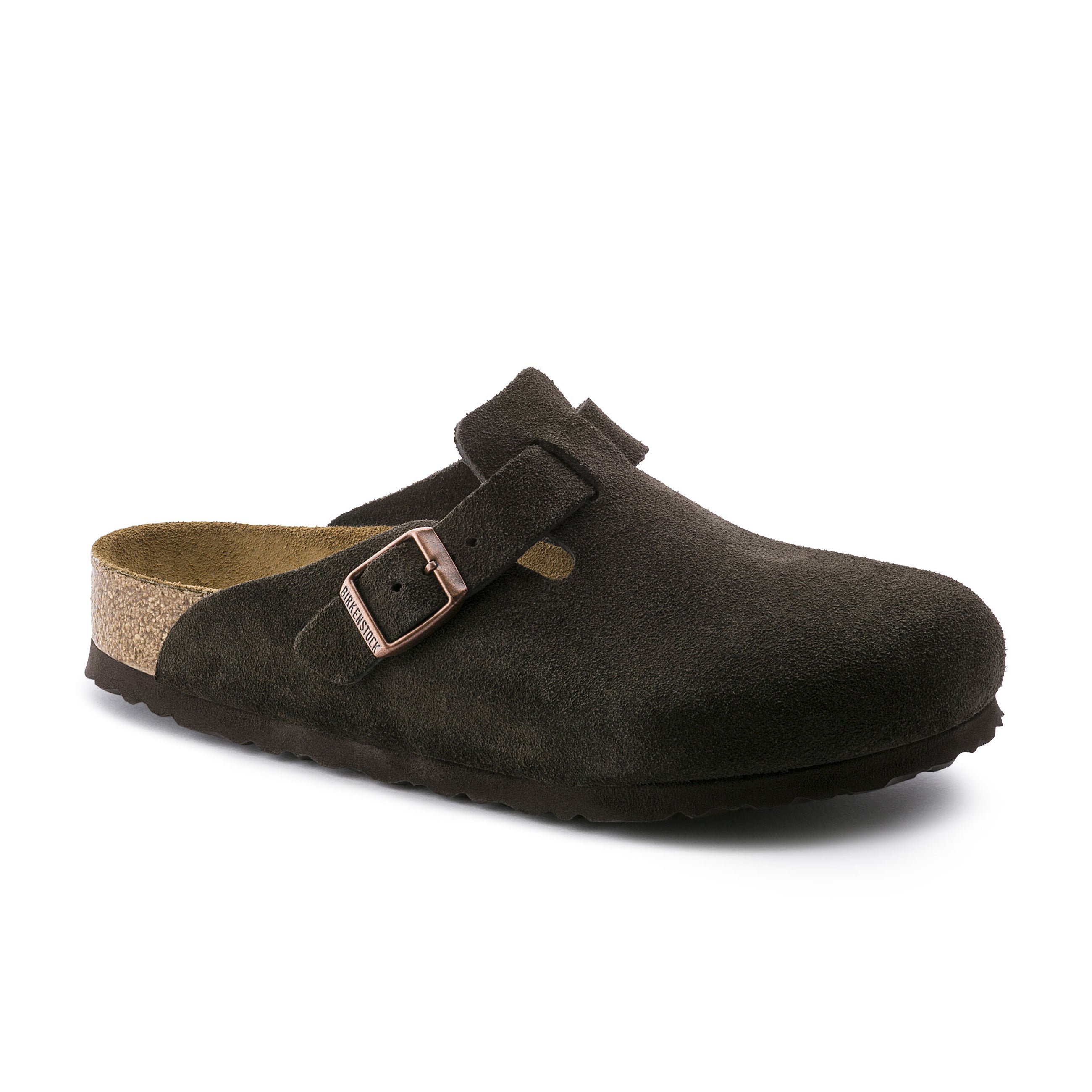 Birkenstock Boston Sfb Mocca Suede Leather Narrow in Boston Sfb Mocca