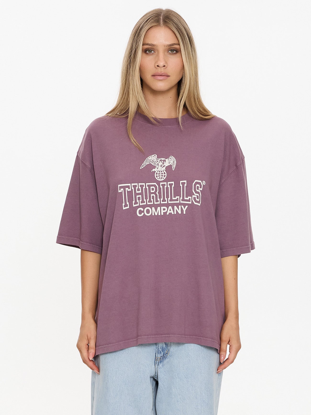 Thrills Co Break Point Oversized Tee - Vintage Mauve in Vintage Mauve