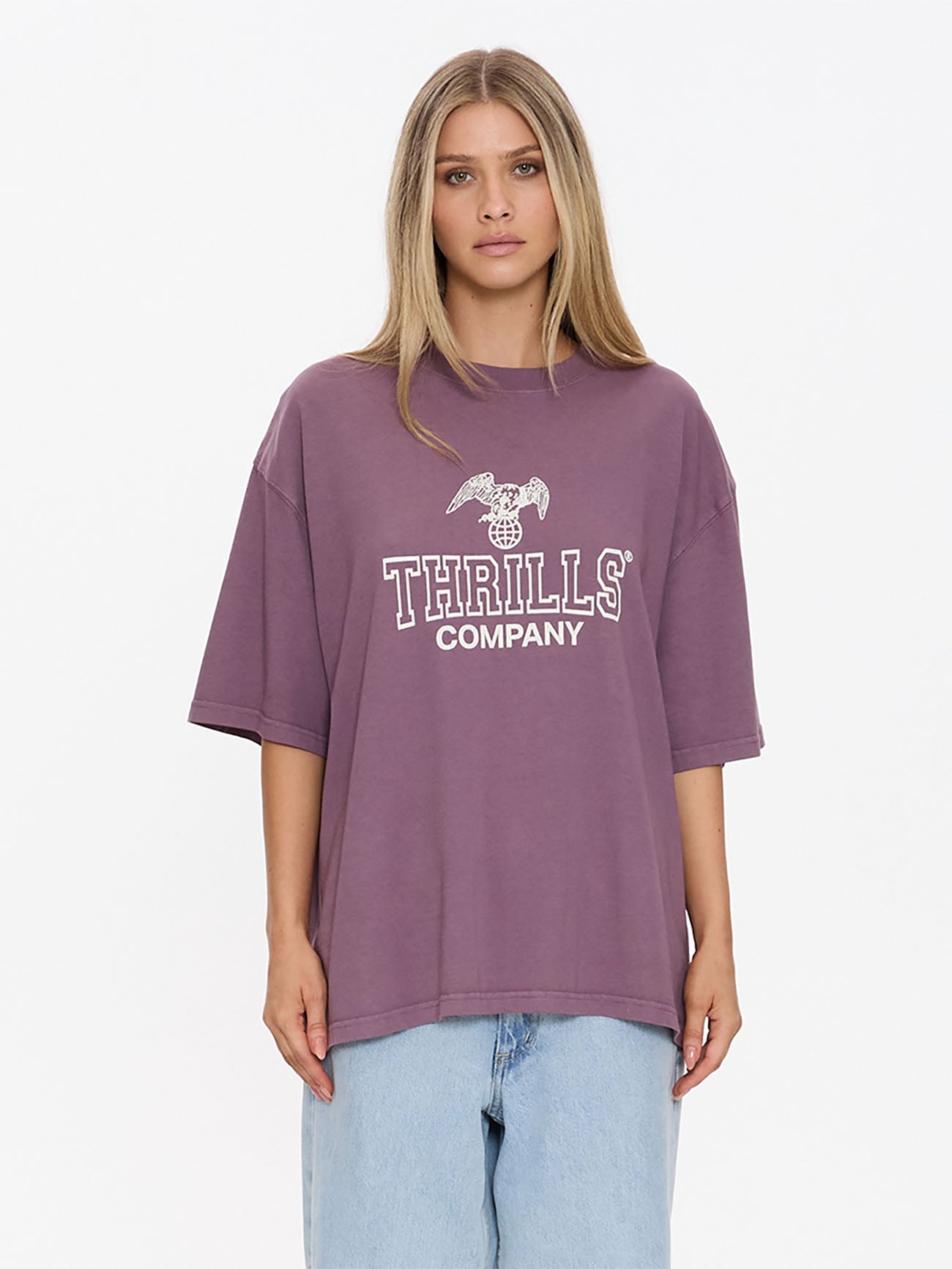 Thrills Co Break Point Oversized Tee - Vintage Mauve in Vintage Mauve