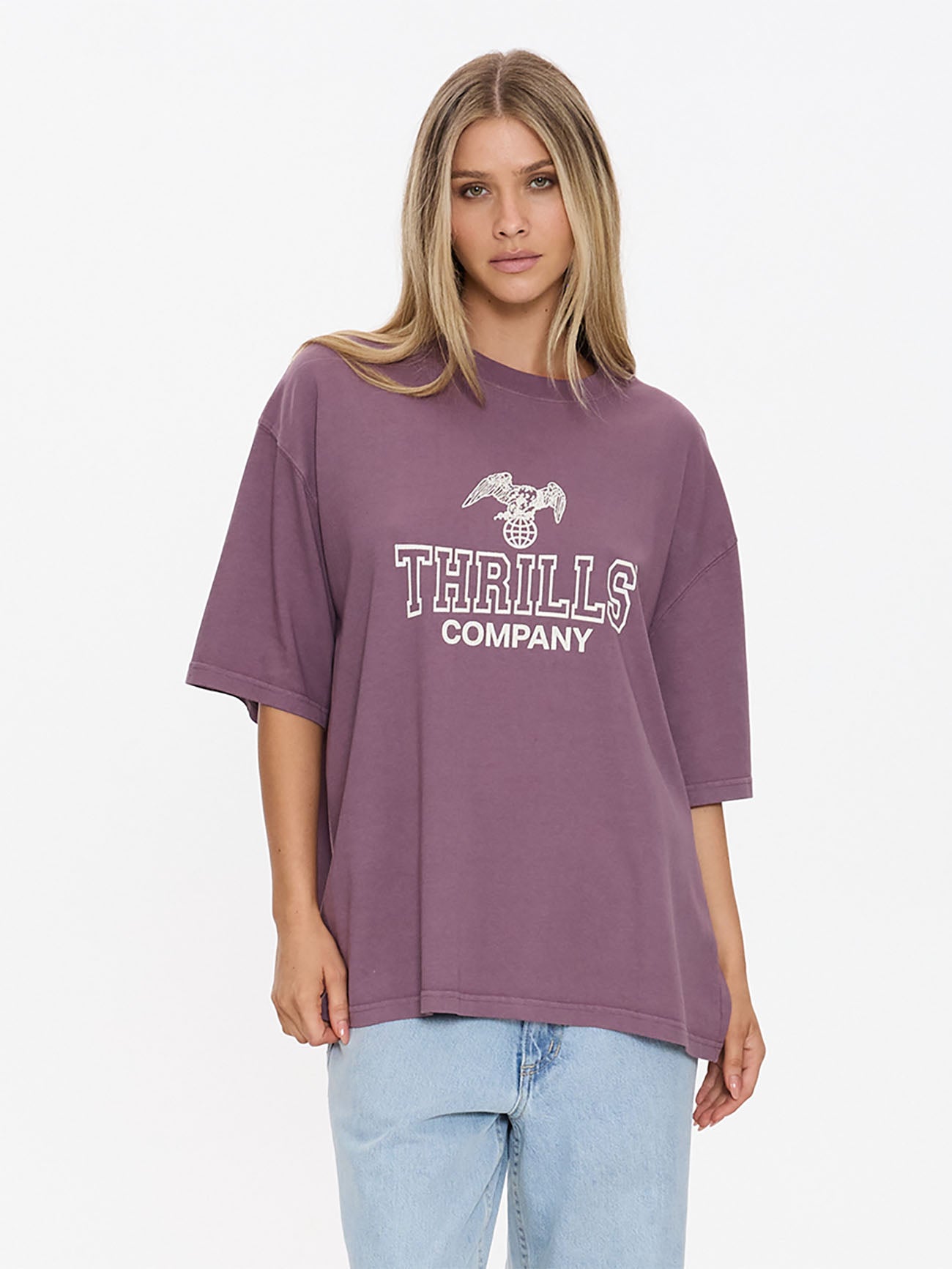 Thrills Co Break Point Oversized Tee - Vintage Mauve in Vintage Mauve