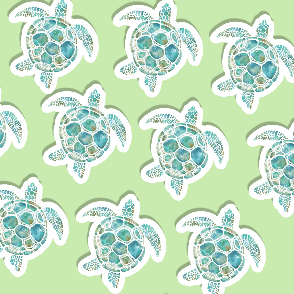 Sea Turtle Watercolour Vinyl Sticker
