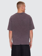 Thrills Co Natural Occurence Oversize Box Crop Tee - Purple Black Marble in Purple Black Marble