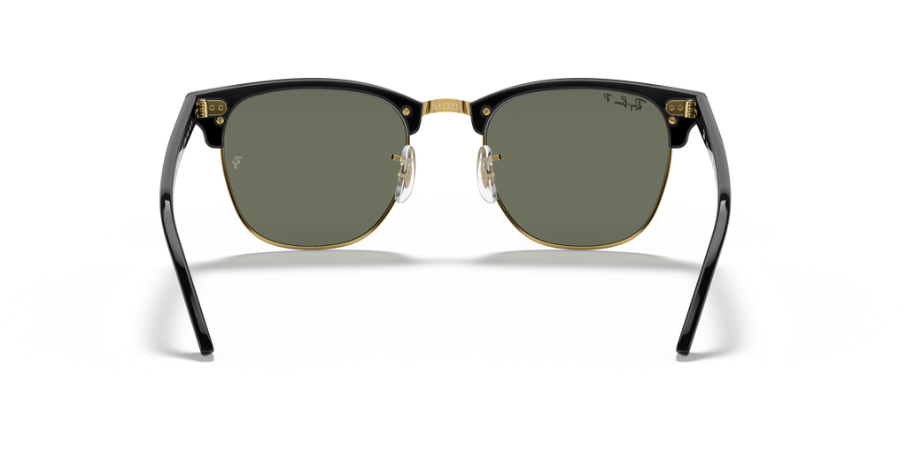 Ray-Ban® CLUBMASTER BLACK G-15 GREEN in Black & Gold