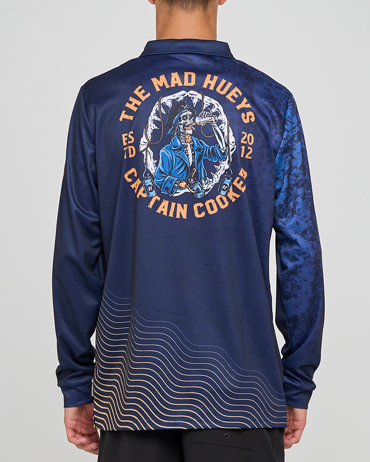 The Mad Hueys Captain Cooked Jaws | Upf 50+ Fishing Jersey - Navy in NAVY