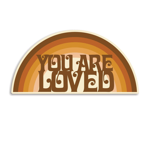 Harley and J You Are Loved Rainbow Waterproof Vinyl Sticker in Single