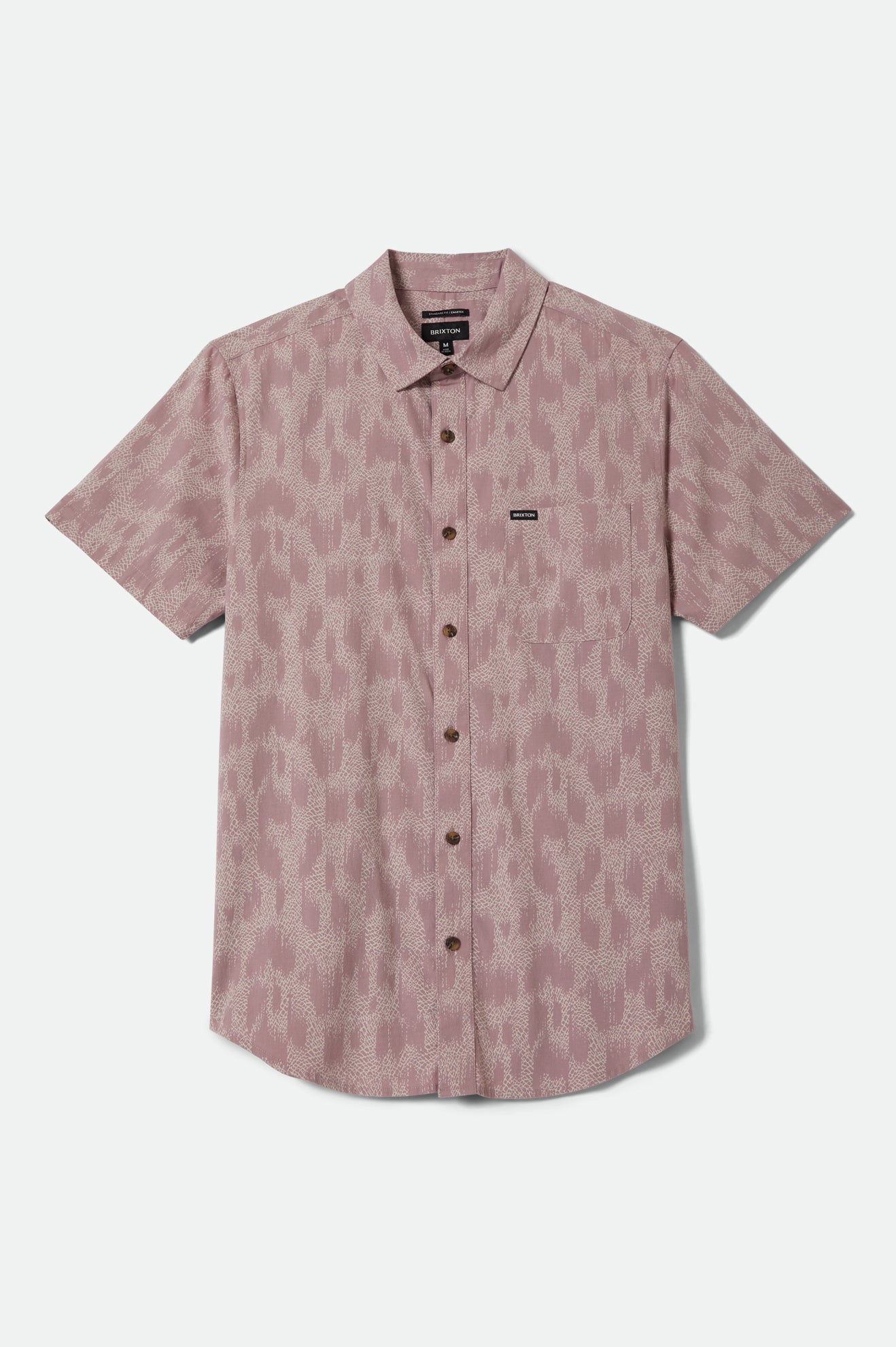 Brixton Charter Print S/S Wvn in DARK PINK/SILVER CRACKLE PAINT