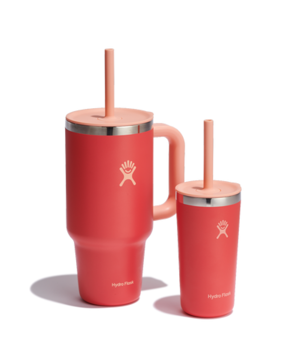 Hydro Flask 32 Oz Wide Mouth Bundle in Bright Side Pink