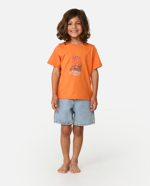 Rip Curl Ocean Party Logo Tee - Kids in Dusty Orange
