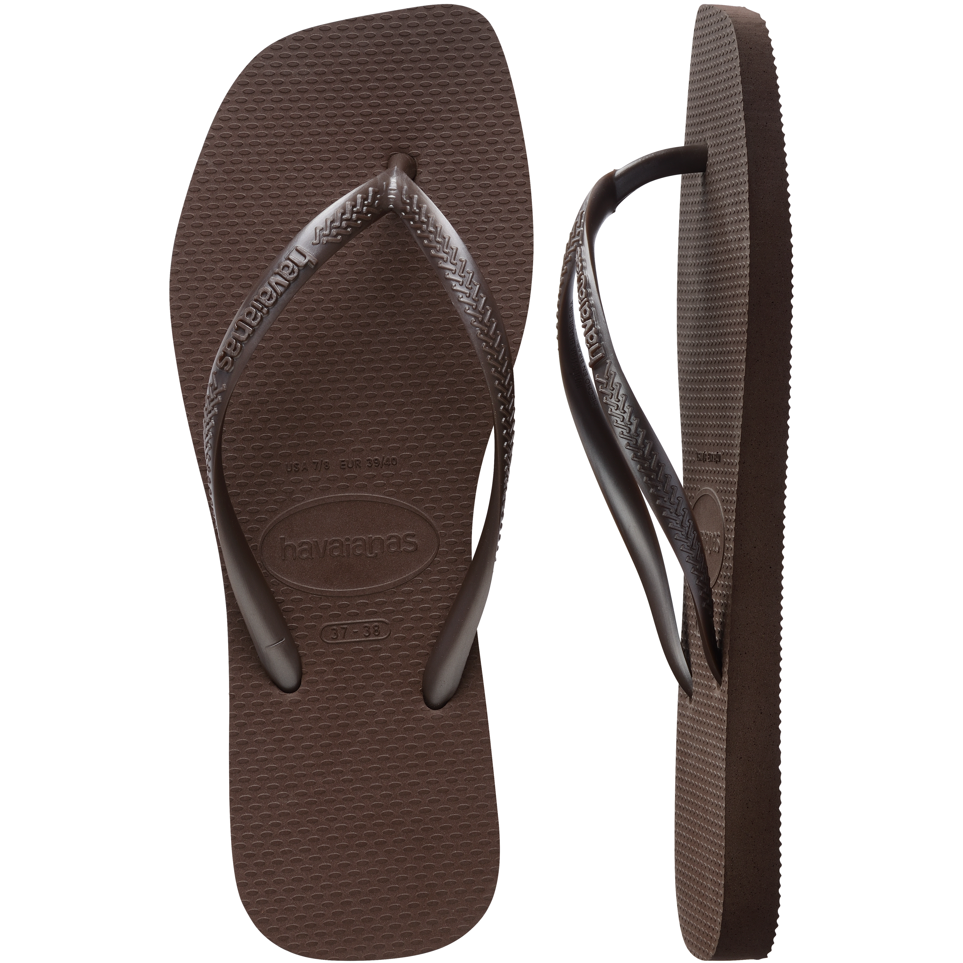 Havaianas Slim Square Dark Brown in Dark Brown