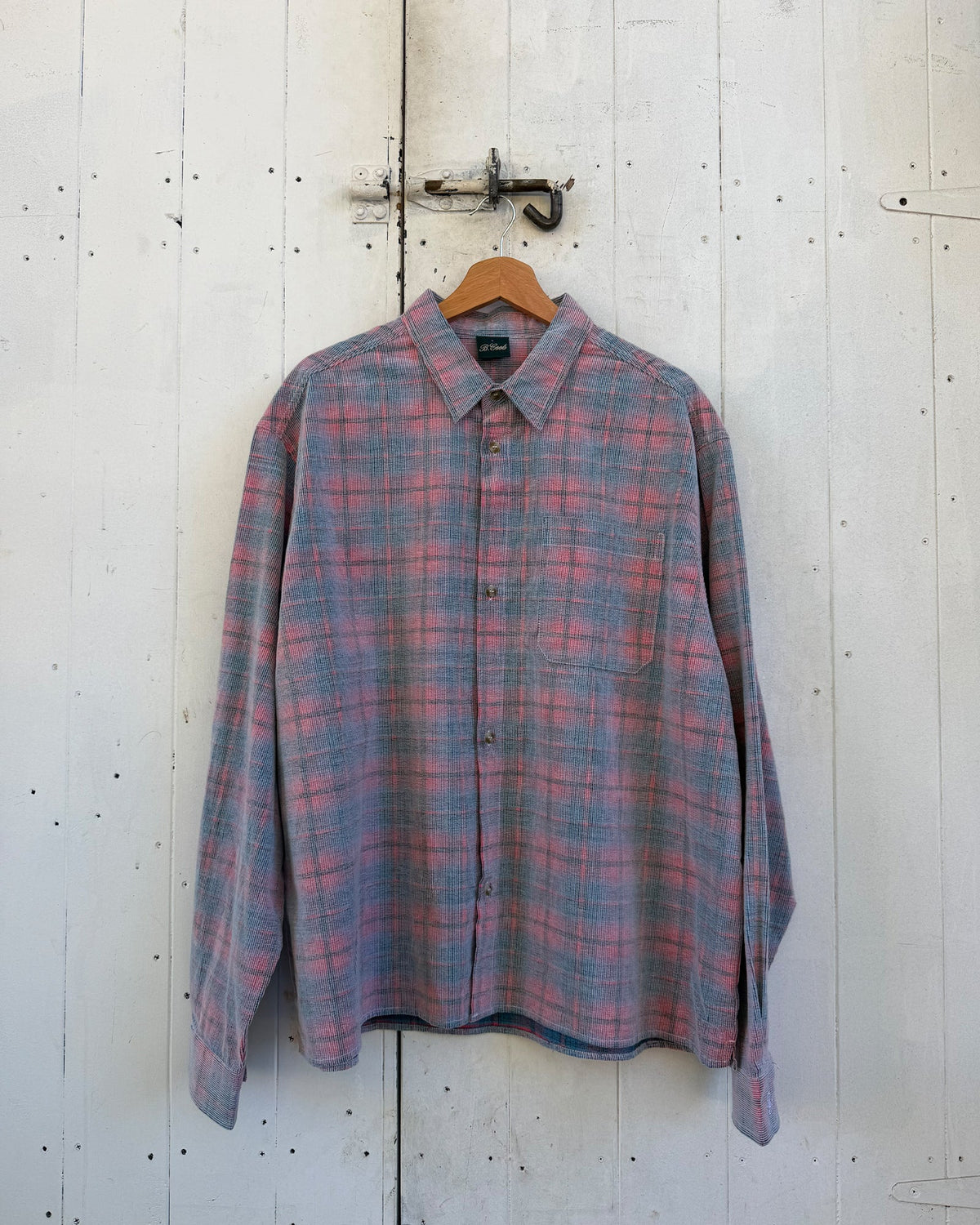 B. Cools Cabin Shirt Pink Cord Plaid in Single