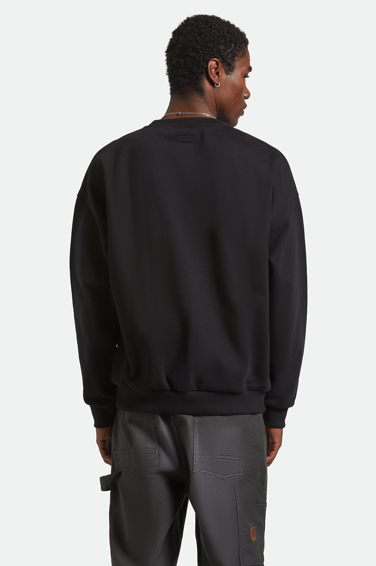 Brixton Embroidered Heavy Weight Crew in BLACK