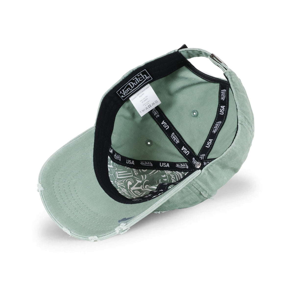 Von Dutch Chain Stitch Sage Dad Cap in sage