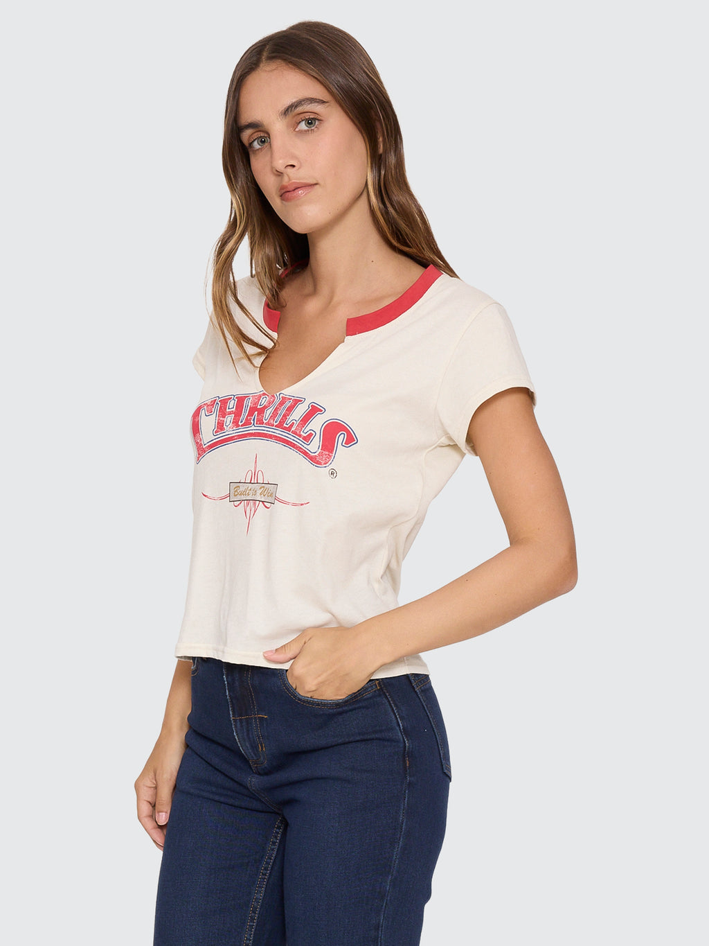 Thrills Co High Noon Slash Tee - Heritage White in Heritage White