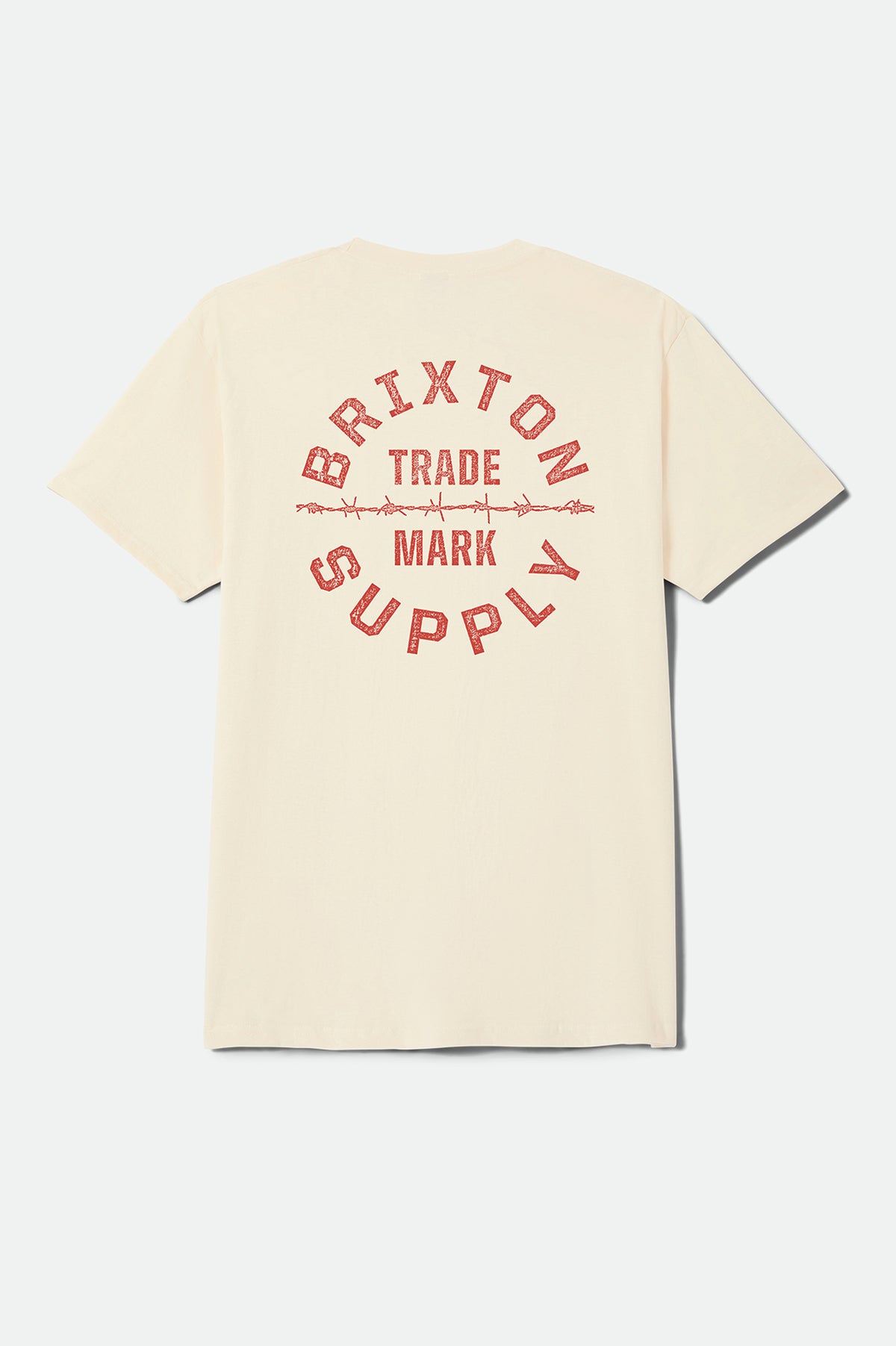 Brixton Oath V S/S Stnd Tee in CREAM/BRICK RED