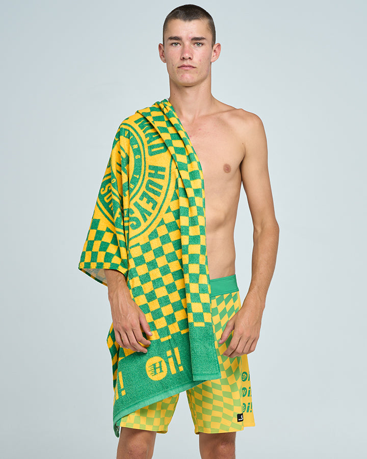 The Mad Hueys Oi Oi Oi | Beach Towel - Aussie Green in AUSSIE GREEN