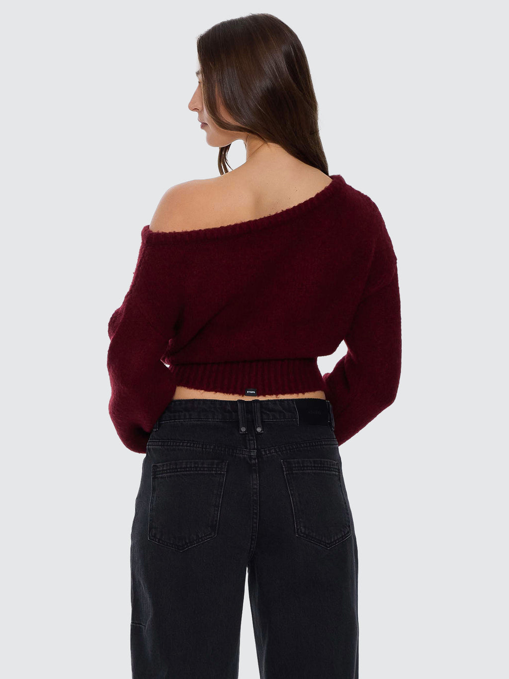 Thrills Co Oslo Cold Shoulder Knit Sweater - New Maroon in New Maroon