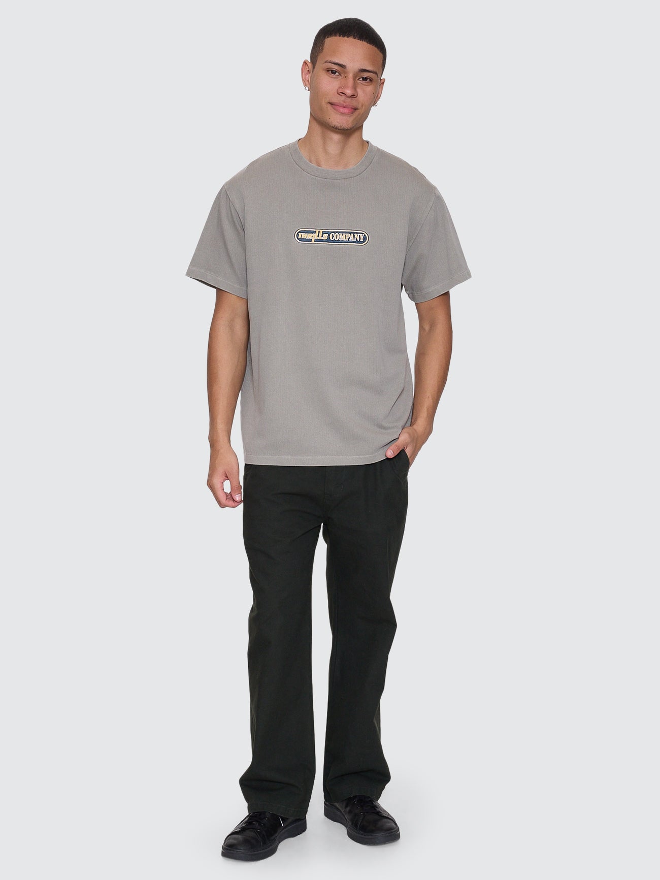 Thrills Co Paradise Falling Embro Merch Fit Tee - Fog in Fog