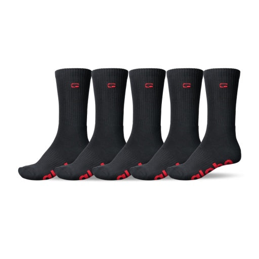 Globe Og Logo Hi Crew Sock 5 Pack in BLACK