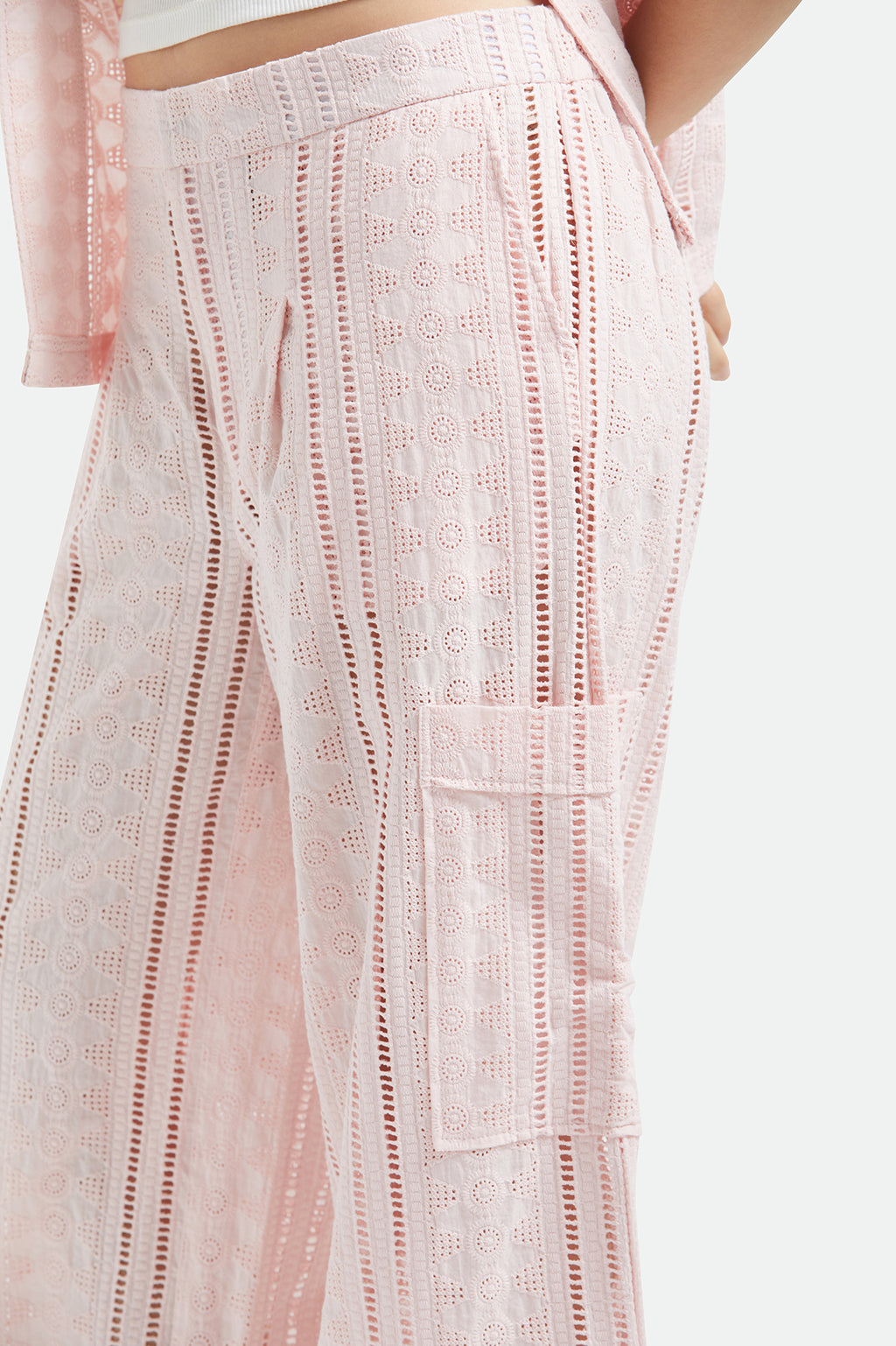 Brixton The Mercer Wide Leg Trouser Pa in CHALK PINK
